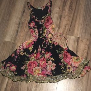 Lightweight Cotton Floral Print Tea Dress